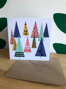 Pastel trees greetings card